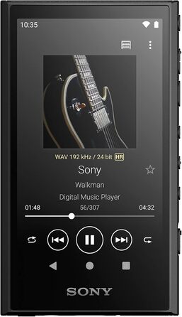 MP3-плеєр Sony Walkman NW-A306 з сенсорним екраном, 32 ГБ, до 36 годин автономної роботи, покращена якість звуку, Wi-Fi, чорний