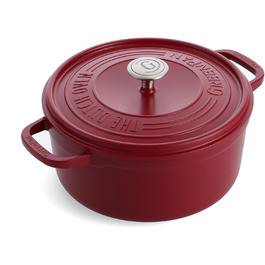 GreenPan Featherweights - Сковорода з кришкою, 22 см, 3 л, керамічне антипригарне покриття, чавун, індукція, сумісна з духовкою, червона