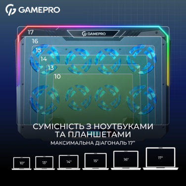Підставка для охолодження ноутбука GamePro (CP1040)