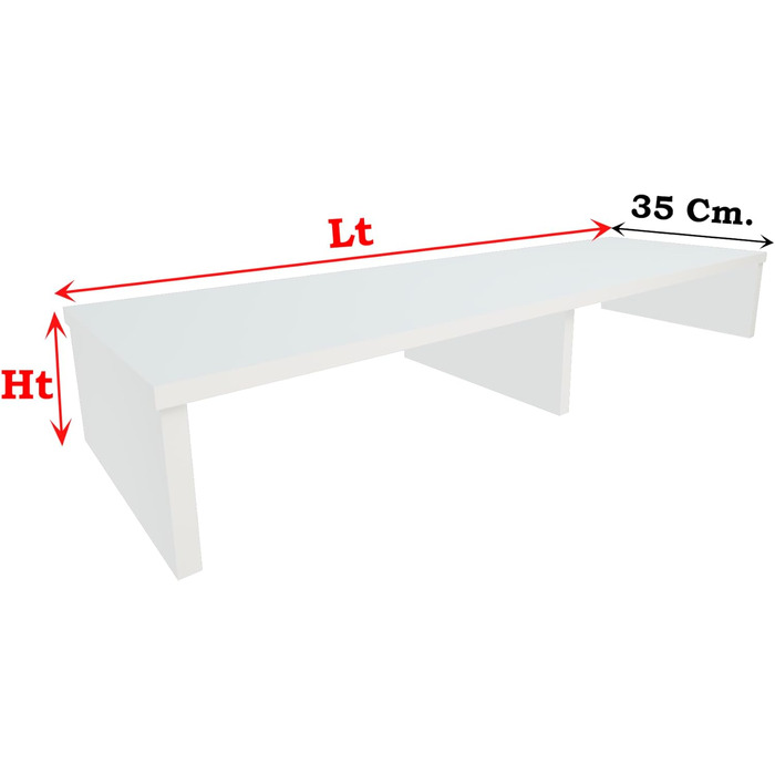 Підставка для монітора Henor Телевізор Riser FSC Wood 62x26.5x12 см, 50 кг, Білий (91/115, Custom)