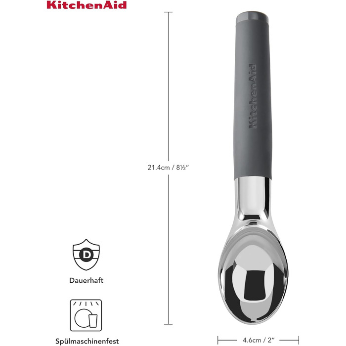 Прес для часнику KitchenAid Softgrip сірий (вугільний), з дозатором для льоду