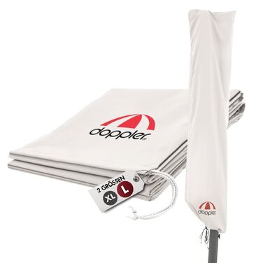 Чохол для садового парасоля Doppler Jack для центрального кріплення | Захисний чохол для парасоля з максимальним діаметром | Стійкий до погодних умов, з блискавкою та ручкою (L)