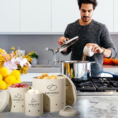 Набір контейнерів для зберігання картоплі, цибулі та часнику (3 шт.), зберігає овочі свіжими