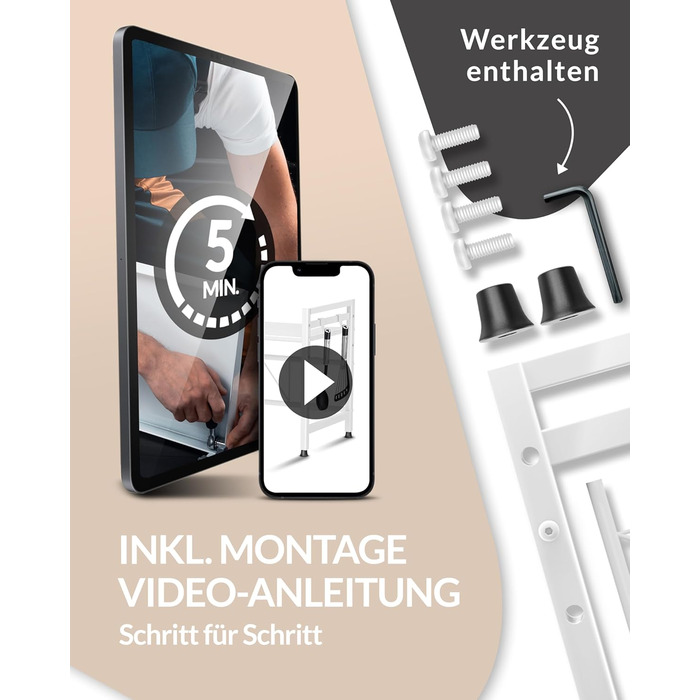 Стійка для мікрохвильової печі та кухонні полиці з нержавіючої сталі, 2-ярусна | Стійка для мікрохвильовки, полиця для зберігання, полиця для пекаря, регульована висота та довжина | З інструкцією у відеоформаті та гачками (Білий)