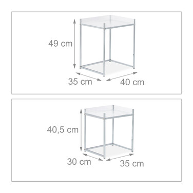 Набір акрилових журнальних столиків Relaxdays з 2 штук