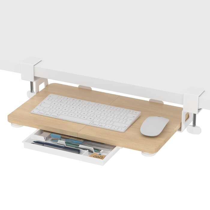 Підставка для клавіатури ETHU, висувна, 50x30 см з кріпленням C, для монтажу під столом, ергономічна, дерев'яна