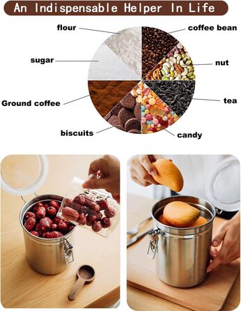 Набір контейнерів для зберігання продуктів (2 шт, 1.8L, нержавіюча сталь)