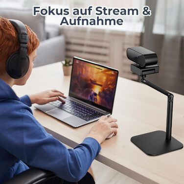 Тримач для мікрофона на стіл, регульований кронштейн 1/4-3/8-5/8 дюйми для Blue Yeti, Fifine, HyperX, мікрофонів/веб-камер/DSLR камер для студії, подкастів, стрімінгу (7-50 см)