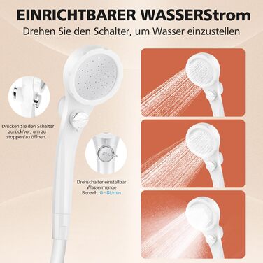 Набір для душу намету Campingdusche з насосом та акумулятором 7800mAh, оранжевий