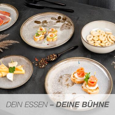 Набір посуду Moritz & Moritz BLOSSOM 24 предмети на 6 осіб - сучасний сервіз з порцеляни з квітковим дизайном, тарілки, чашки, миски та салатники