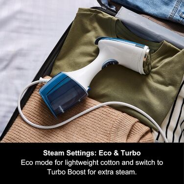 Відпарювач для одягу Morphy Richards 361000 Hand Held, нержавіюча сталь/пластик, 260 л, білий/блакитний