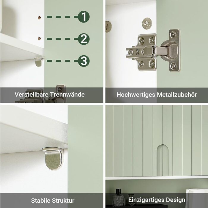 Підставка під раковину SoBuy 60 см, тумба для ванної кімнати з регульованою полицею, шафка під раковину, меблі для ванної кімнати, тумбочка для гостьового WC 60x30x60 см, BZR139-GR (60 x 15 x 54 см)