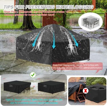 Чохол для садово-патіо меблів 85x85x80 см, вологостійкий, 420D Oxford, для захисту від погодних умов