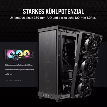 Корпус Corsair 2000D Airflow Mini ITX - Сітчаста сталь - 3 слоти для графічного процесора - Оптимізоване охолодження - Передній ввід/вивід - Чорний
