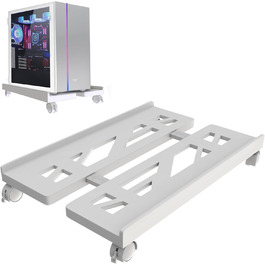 Підставка для ПК Tower, мобільна CPU підставка, універсальна підставка для комп'ютера з 4 роликами, підставка для настільного комп'ютера, візок для CPU під стіл для геймерів, студентів, дому, офісу - біла