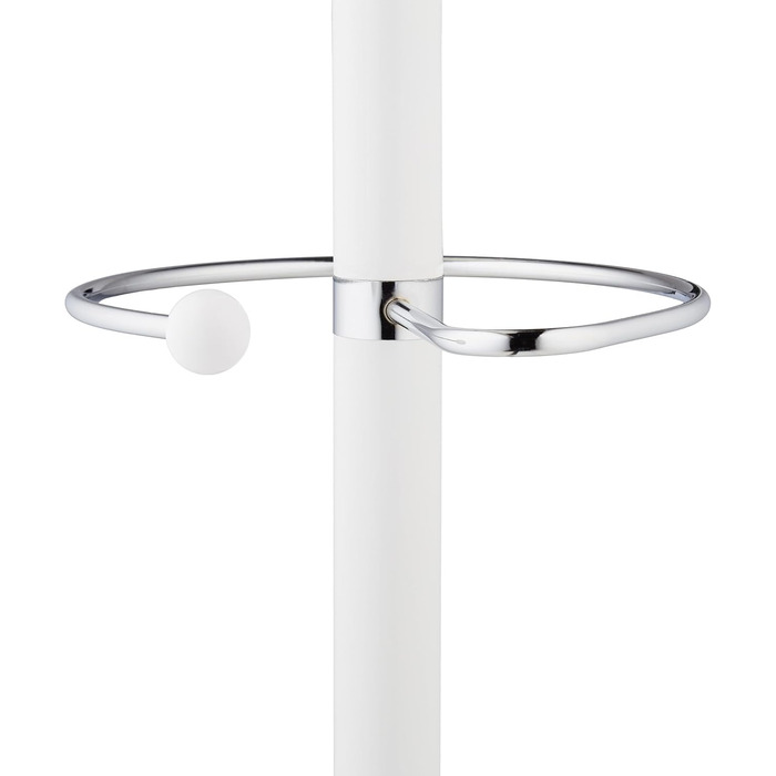 Стійка для одягу Relaxdays з підставкою для парасольки, 16 гачків, 176,5 x 36,5 см, з мармуровим основанням, золота/біла