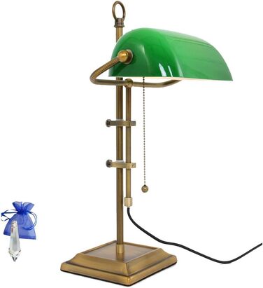 Настільна лампа Banker lamp Retro E27 Настільна лампа Banker lamp Bronze Vintage 7961BR кришталевий подарунок