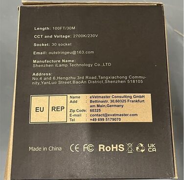 LED гірлянда Achin 15M для зовнішнього використання, тепле біле світло 2700K, 25+2 лампочки G40 E12, диммування, для саду, вечірки, тераси