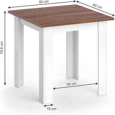 Стільниця для обіднього столу Vicco Karlos, 80x80 см, антрацит, горіхове дерево