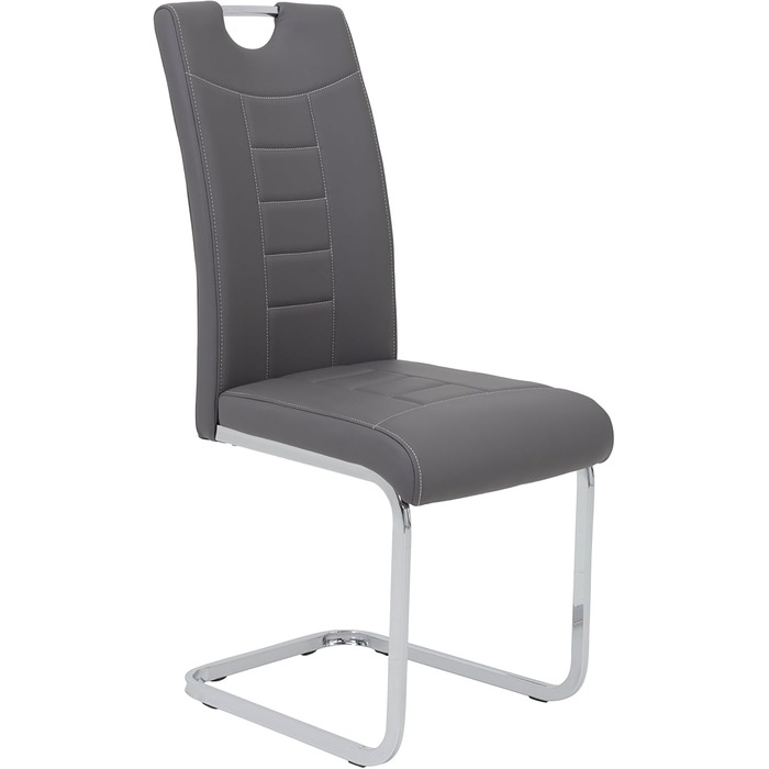 Набір кухонних стільців Hela Ruby, 4 шт., сірий, штучна шкіра, металевий каркас, 140 кг
