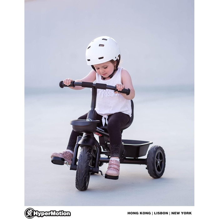 Триколісний велосипед дитячий Tobi Vector з ручкою для батьків, ременями безпеки, зручним сидінням, широкими колесами, чорний