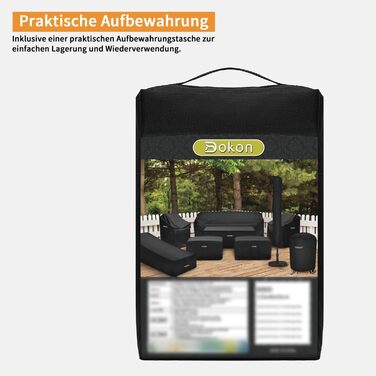 Чохол для парасольки/маркетки Dokon, діаметр до 400 см, водонепроникний, зимовий, UV-стійкий, чорний