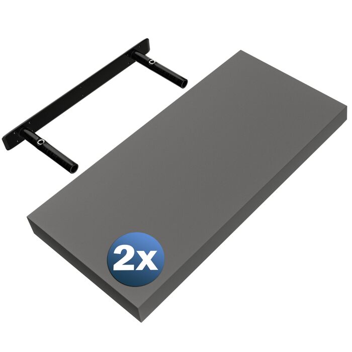 Настінна полиця Casaria Holz Schwarz 15 кг - для кухні, вітальні, коридору. Плаваюча полиця, книжкова полиця, матова