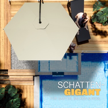 Cantilever Parasol Alu Cream Ø300см Захист від ультрафіолету 80+