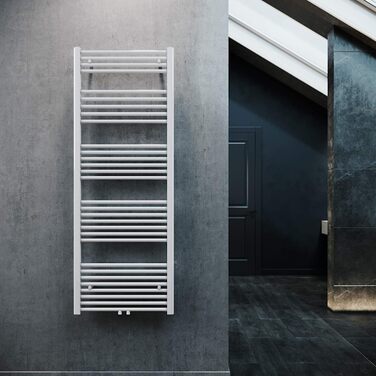 Елегантний радіатор для ванної кімнати 1600x600 мм, білий, з середнім підключенням, сушка для рушників. Без мультиблоку