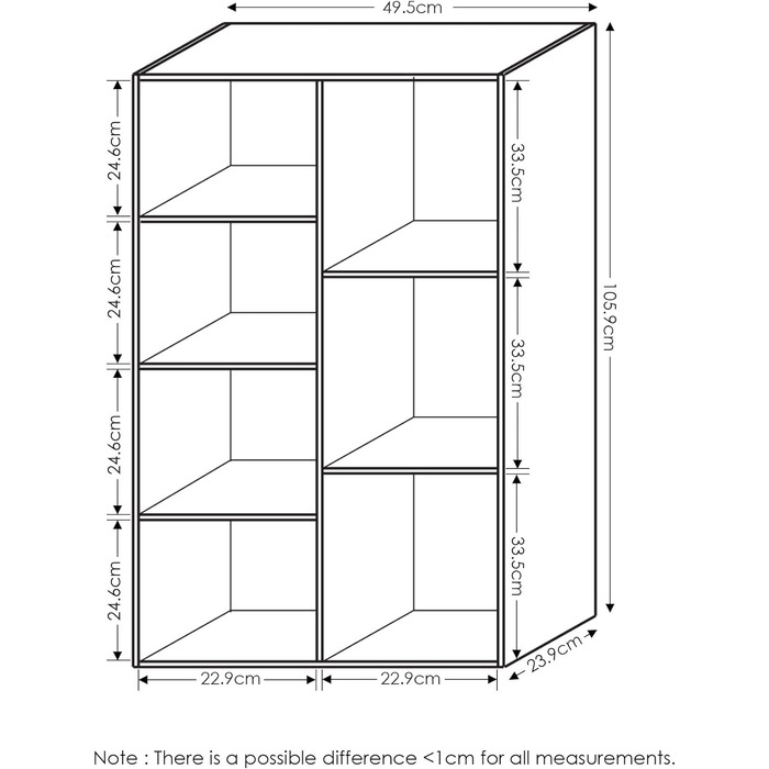 Відкрита книжкова шафа Furinno з n, дерево, білий/рожевий, 49,5x23,9 x 105,9 см (7 відділень, білий)