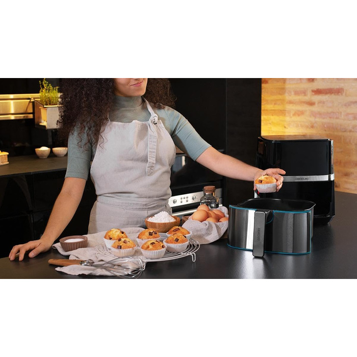 Фритюрниця без олії Cecotec Cecofry Full Pro 5500, 5.5 л, 1700 Вт, 8 режимів, PerfectCook, Touchpad, нержавіюча сталь