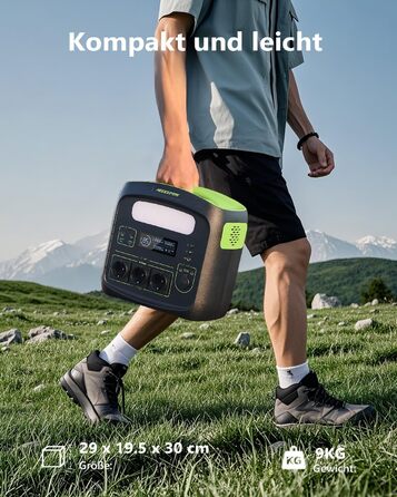 Портативна електростанція NECESPOW N7576 700W (пікова 1400W) 483.84Wh з 3 розетками AC, LiFePO4 акумулятор, чиста синусоїда, USB-C PD100W, сонячний генератор для кемпінгу, дому, CPAP