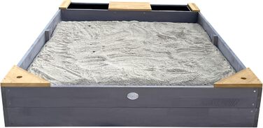 Дерев'яний пісочниця AXI Kelly з лавкою, сидіннями та контейнерами для води | Пісочниця для дітей сірого та коричневого кольору | 180 x 115 см