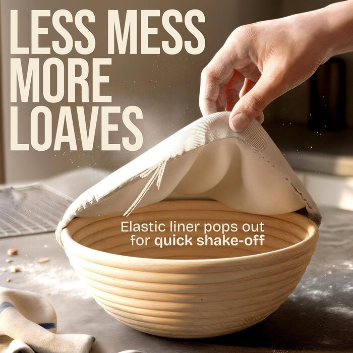 Набір для випічки закваски Superbaking: 2 корзини для розстойки (22.9 см, 25.4 см) та стартер, комплект для приготування заквасочного хліба