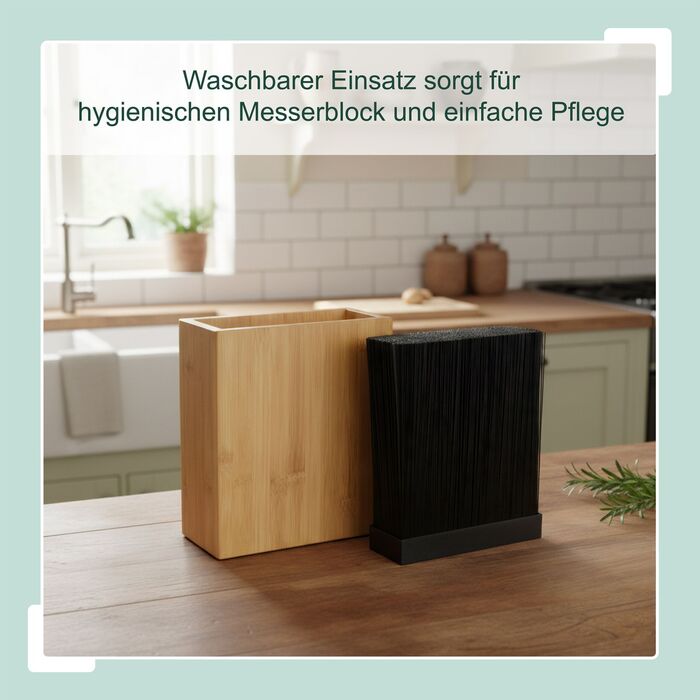 Блок для ножів Relaxdays з бамбука та вставкою з щетиною