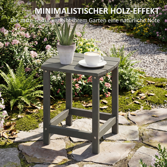 Садовий стіл, вуличний стіл для балкона з HDPE, складаний обідній стіл для саду, тераси, кемпінгу 48x37x46 см Сірий