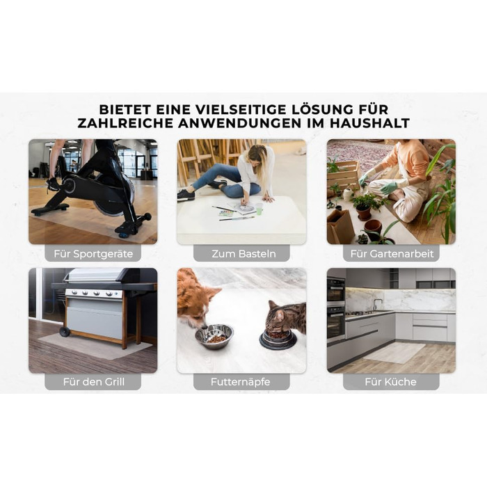 Килимок під офісне крісло Roxus® - захист для підлоги (різні розміри, молочний колір) - підходить для паркету, ламінату, килима, плитки, твердих підлог. Захист для геймінгового крісла