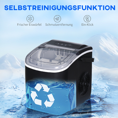 Машина для приготування кубиків льоду / Дозатор кубиків льоду / Пристрій для приготування кубиків льоду, 29,4 см x 22,2 см x 29 см, Чорний