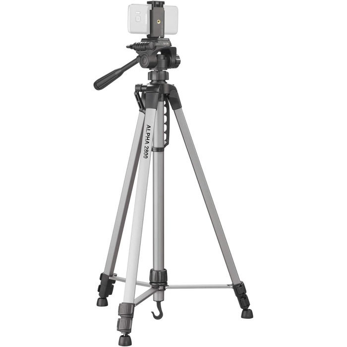 Штатив CULLMANN Alpha 2800 для смартфонів, 184 см, 3D-голівка, 2 секції, сріблястий