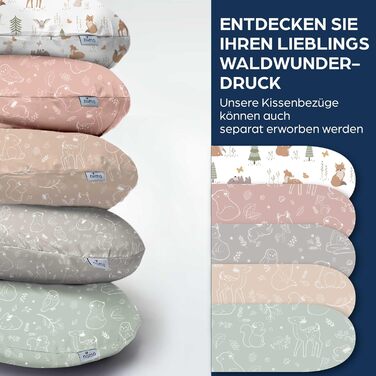 Подушка для вагітних XXL Niimo & подушка для годування - подушка для тих, хто спить на боці, з чохлом з 100% бавовни, зручна подушка для дорослих, подушка для підтримки, (200 см x 70 см) (Сірий ліс, подушка для годування)