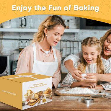 Набір для приготування закваски: кошик для бродіння (Banneton), скляна тара, ніж для хліба (Bread Lame), скребок для тіста, скребок-лопатка та силіконовий хлібний гребінець