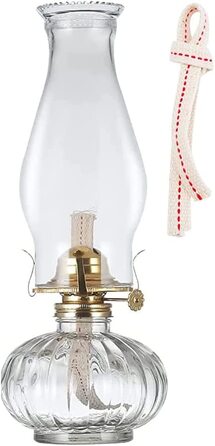 Масляна лампа DEFORMER в стилі ретро, в приміщенні, на відкритому повітрі, 33 см / 13 дюймів, класична масляна лампа, гасова лампа з прозорого скла великої ємності