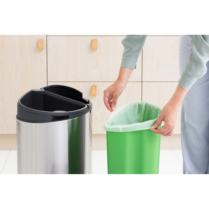 Бак для сміття Brabantia Touch Bin New двухсекційний 33 л (23+10) (112867), Сріблястий, 33