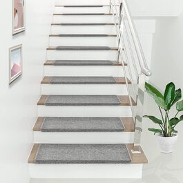 Килимки для сходів [en.casa] 15 шт 65x24 см світло-сірі