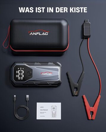 Портативний пусковий пристрій Powerbank для автомобіля, 8000A, 12V, для бензинових та дизельних двигунів, Jump Starter з LED, USB зарядка 3.0 BD40