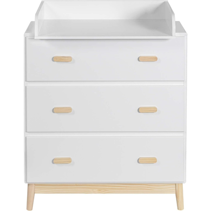 Комод з пеленальним столиком Rebecca Mobili, Aqua Grün Braun, колір блакитно-зелений, матеріал: сосна, MDF, компактний, знімний пеленальний столик, розміри 100 x 80 x 42 см, артикул RE6985