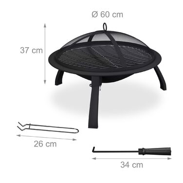 Вогнище Relaxdays з грилем