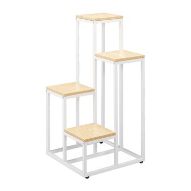 Relaxdays Бічна полиця-квітка з 4 ярусами