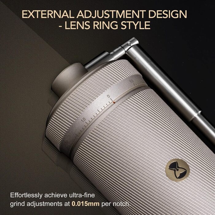 Ручна кавомолка TIMEMORE S3: керамічні жорна, регулювання помелу, корпус з нержавіючої сталі, для еспресо, моки, френч-пресу