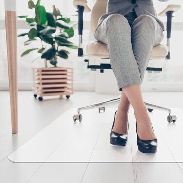 Захисна килимок KARAT для твердих підлог - 114 x 200 см, молочно-білий - захист для офісного крісла, килимок для паркету, ламінату, з поліпропілену (Revolution)